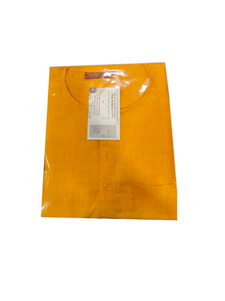 Курта шелковая шафрановая, мужская