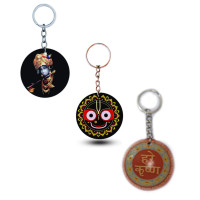 Брелок для ключей, дизайн на выбор; Circle Wooden Spiritual Keychain