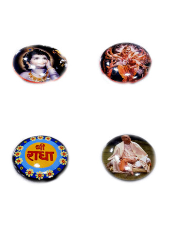 Вайшнавские значки: Кришна, Радха, Прабхупада – стильные духовные аксессуары