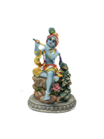 Статуэтка Кришны с павлином: 6 см