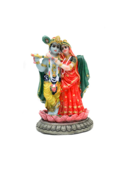 Статуэтка Радха и Кришна в лотосе, 9 см; Radha Krishna Separate Lotus 9 Cm