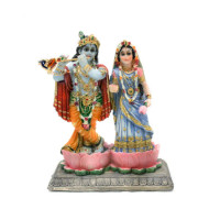 Статуэтка Радха и Кришна в лотосе, 13 см; Radha Krishna Separate Lotus 13 Cm