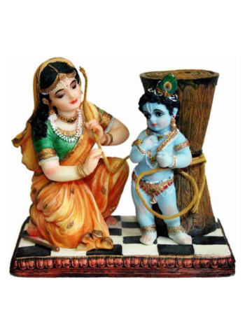 Статуэтка Яшоды, Дамодара и Кришны: 10 см – очарование индийской мифологии