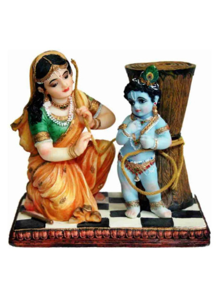 Статуэтка Яшода Дамодар и Кришна, 10 см; Yashoda Damodar Krishna 10 Cm