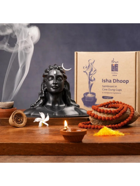 Набор Адийога: рудракша, статуэтка, благовония, Иша Лайф; Adiyogi Sugandhim Set, Isha Life