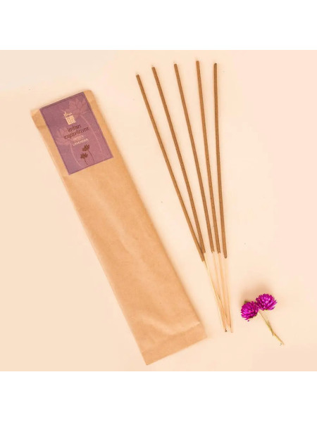 Благовония из лаванды, натуральный травяные, 10 шт., Иша Лайф; Hand rolled Lavender Incense/Agarbatti (Pack of 10 Sticks), Isha Life