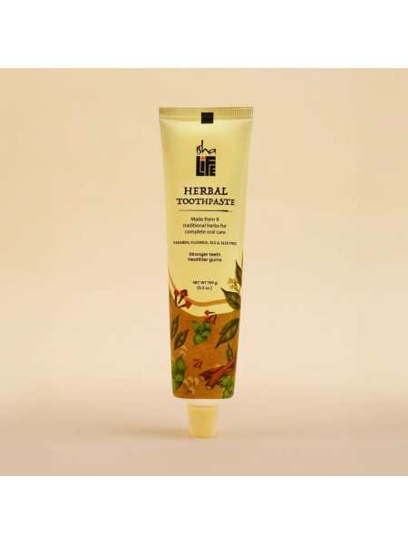 Травяная зубная паста (без фтора), 50 г, Иша Лайф; Herbal Toothpaste (Paraben, Fluoride, SLS, & SLES Free), 50 g, Isha Life