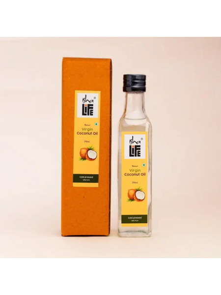 Кокосовое масло первого отжима, холодного отжима, 250 мл, Иша Лайф; Virgin coconut oil, Traditionally cold-pressed, 250ml, Isha Life