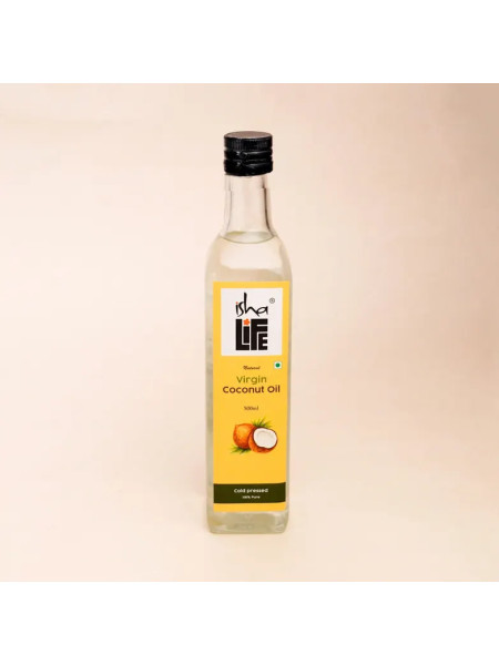 Кокосовое масло первого отжима, холодного отжима, 500 мл, Иша Лайф; Virgin coconut oil, Traditionally cold-pressed, 500ml, Isha Life