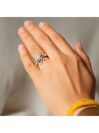 Серебряное энергетическое кольцо (Змеиное кольцо / Сарпасутра), Иша Лайф; Energized Silver Ring (Snake Ring / Sarpasutra), Isha Life