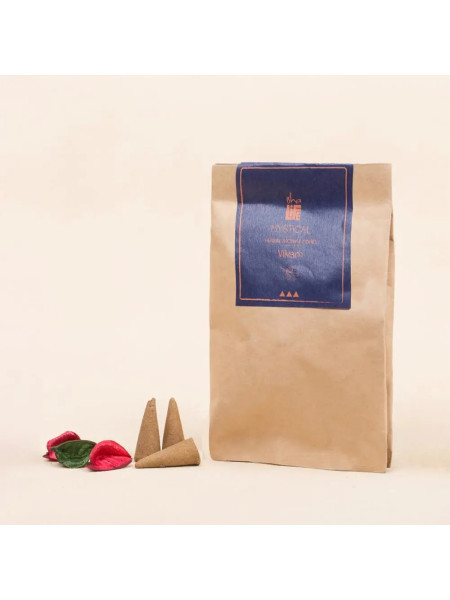 Благовония конусные "Вильвам", натуральные травяные, 20 шт., Иша Лайф; Handmade Natural Vilvam Fragrance Cone (Pack of 20 pc), Isha Life