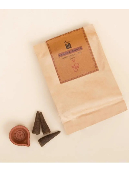 Благовония конусные "Земля", натуральные травяные, 20 шт., Иша Лайф; Handmade Natural Earth Fragrance Cone (Pack of 20 pc), Isha Life