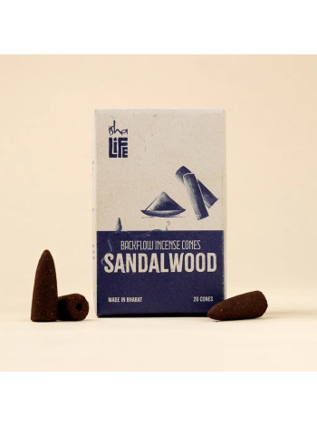 Благовония конусы Сандал Isha Life: натуральный аромат для медитации (20 шт.)