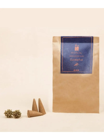 Благовония Эвкалипт Isha Life: Натуральные конусы ручной работы (20 шт.)