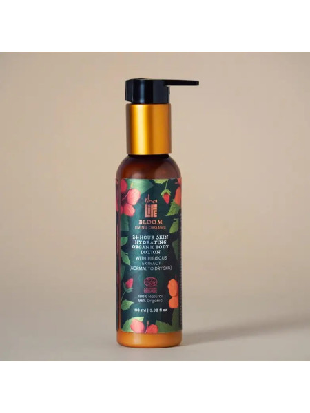 Органический увлажняющий лосьон для тела с экстрактом гибискуса, 100 мл, Иша Лайф; Skin Hydrating Organic Body Lotion With Hibiscus Extract, 100ml, Isha Life