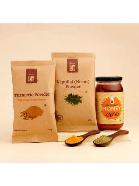 Набор для детокса: мед, ним, куркума, Иша Лайф; Daily Detox: Neem, Turmeric, Himalayan Honey, Isha Life