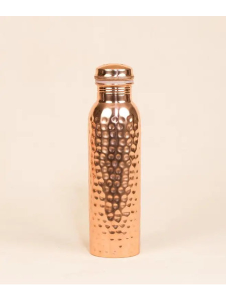 Бутылка для воды из кованой меди, 950 мл, Иша Лайф; Hammered Copper Water Bottle, 950 ml, Isha Life