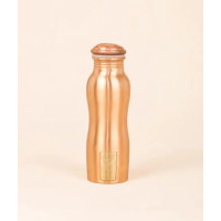 Медная бутылка для воды с логотипом, 300 мл, Иша Лайф; Copper Water Bottle with Logo (Type 2), 300 ml, Isha Life