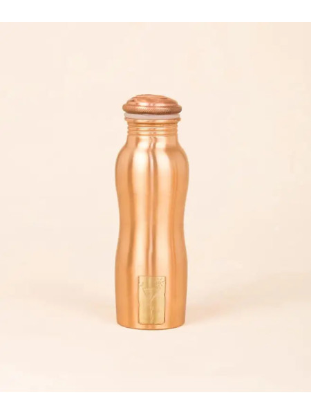 Медная бутылка для воды с логотипом, 300 мл, Иша Лайф; Copper Water Bottle with Logo (Type 2), 300 ml, Isha Life