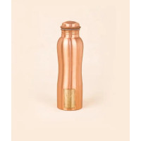 Медная бутылка для воды с логотипом, 950 мл, Иша Лайф; Copper Water Bottle with Logo, 950 ml, Isha Life