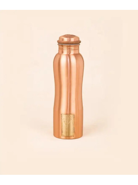Медная бутылка для воды с логотипом, 950 мл, Иша Лайф; Copper Water Bottle with Logo, 950 ml, Isha Life