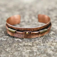 Медный браслет на руку, Иша Лайф; Antique Brass And Copper Cuff, Isha Life