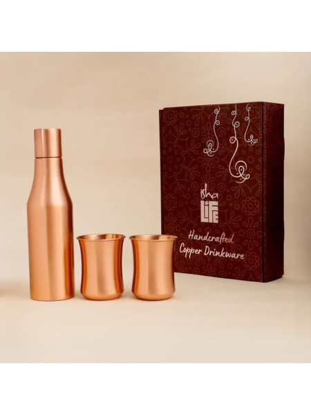 Набор медной посуды для питья, Иша Лайф; Copper Drinkware Set, Isha Life