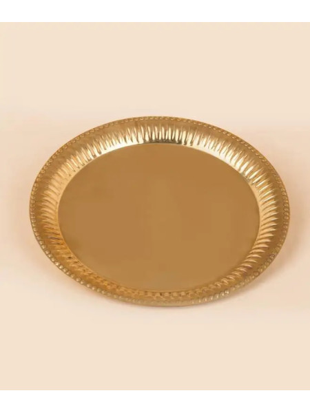 Медный поднос Саннити, Иша Лайф; Sannidhi Big Brass Plate, Isha Life