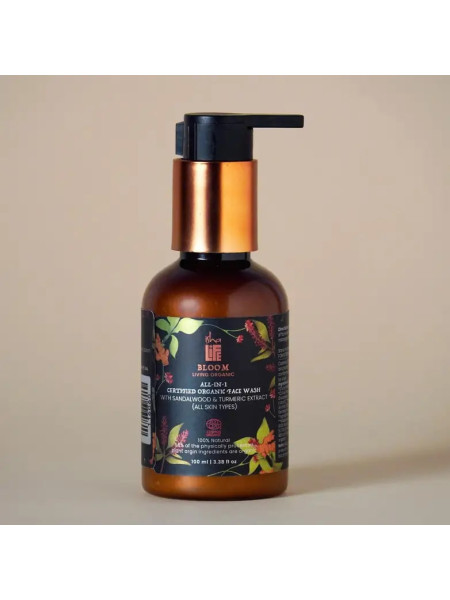 Средство для умывания лица с экстрактом сандалового дерева и куркумы, 100 мл, Иша Лайф; Face Wash With Sandalwood & Turmeric Extract, 100ml, Isha Life
