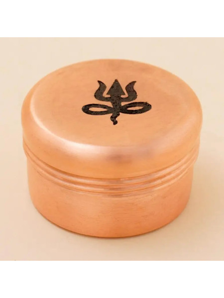 Медная шкатулка Вибхути (маленькая) - тризубец, Иша Лайф; Copper Vibhuti Box (Small) - Trishul, Isha Life Медная шкатулка Вибхути (маленькая) - тризубец, Иша Лайф; Copper Vibhuti Box (Small) - Trishul, Isha Life