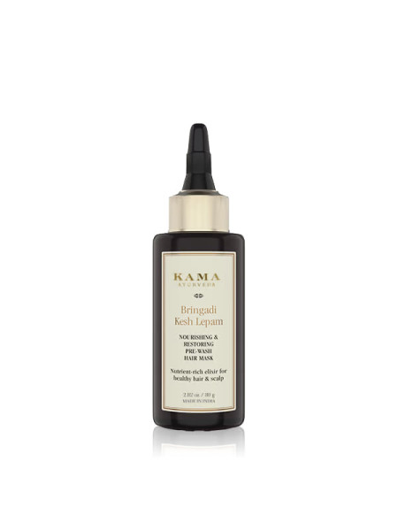 Питательная и восстанавливающая маска для волос перед мытьем Брингади Кеш Лепам, 80 г, Кама Аюрведа; Bringadi Kesh Lepam Nourishing & Restoring Pre-wash Hair Mask, 80 g, Kama Ayurveda
