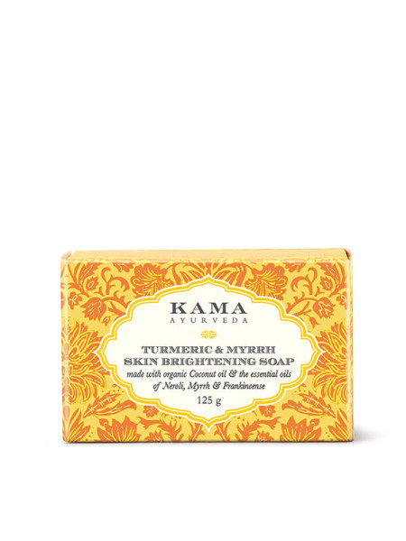 Мыло для осветления кожи с куркумой и миррой, 125 г, Кама Аюрведа; Turmeric & Myrrh Skin Brightening Soap, 125 g, Kama Ayurveda