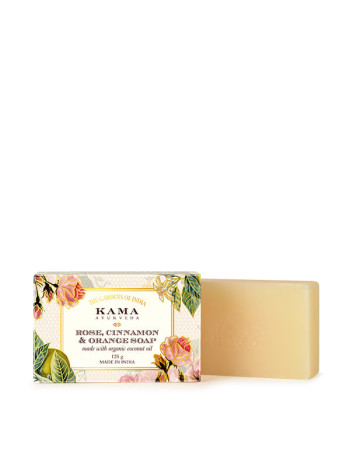 Мыло и увлажняющий крем Kama Ayurveda: Роза, корица, апельсин и гималайский кедр (125 г)