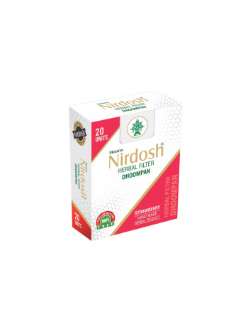 Травяные сигареты, клубника, 20 шт., Нирдош; Strawberry – Nirdosh Herbal Dhoompan, 20 pcs
