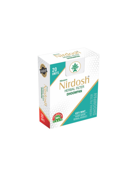 Травяные сигареты, холодная мята, 20 шт., Нирдош; Icey Mint – Nirdosh Herbal Filter Dhoompan, 20 pcs
