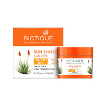 Солнцезащитный крем с алоэ вера SPF 30, 50 г, Биотик; Biotique Sun Shield Aloe Vera 30+ SPF Sunscreen Ultra Soothing Cream 50 g