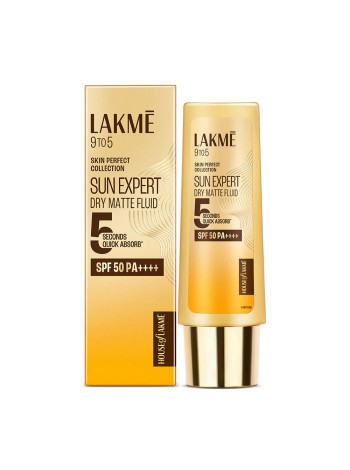 Солнцезащитный флюид с ниацинамидом и церамидами Лакме Сан Эксперт SPF 50, 50 мл, Лакме; Lakme Sun Expert Dry Matte Fluid SPF 50 PA+++ Sunscreen with 1% Niacinamide & Ceramide 50 ml