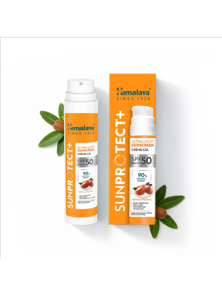 Солнцезащитный легкий крем-гель «Санпротект» SPF 50, 50 мл, Гималая; Himalaya SunProtect+ Ultra-Light Sunscreen Creme Gel 50 ml