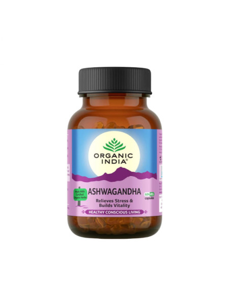 Ашвагандха, 60 капсул, Органик Индия; Ashwagandha, 60 capsules, Organic India