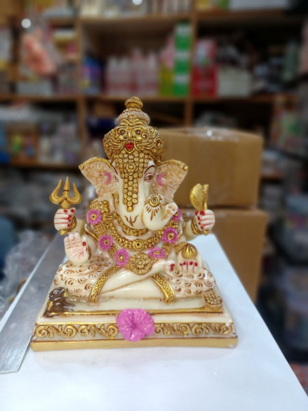 Ганеша мурти, мрамор; Marble Ganesh Murti (7 Inches), Rasbiharilal