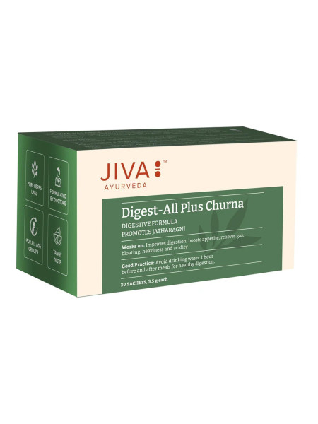 Дайджест Олл чурна, для пищеварительной системы, 30 саше, Джива Аюрведа; Digest All Churna, 30 sache, Jiva Ayurveda