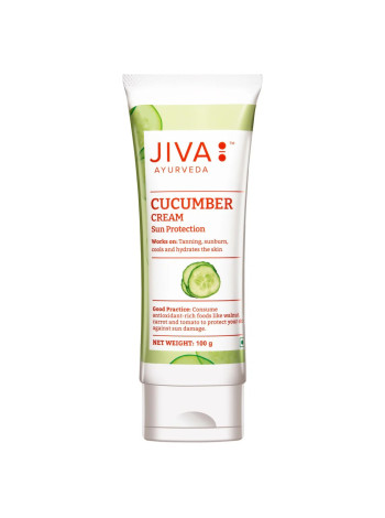 Крем с огурцом для сухой кожи, 100 г, Джива Аюрведа; Cream with cucumber for dry skin, 100 g, Jiva Ayurveda