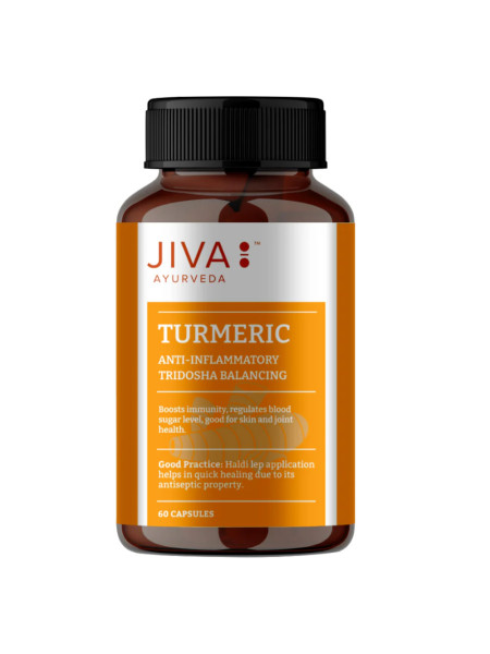 Куркума, 60 капсул, Джива Аюрведа; Turmeric 60 Capsules, Jiva Ayurveda