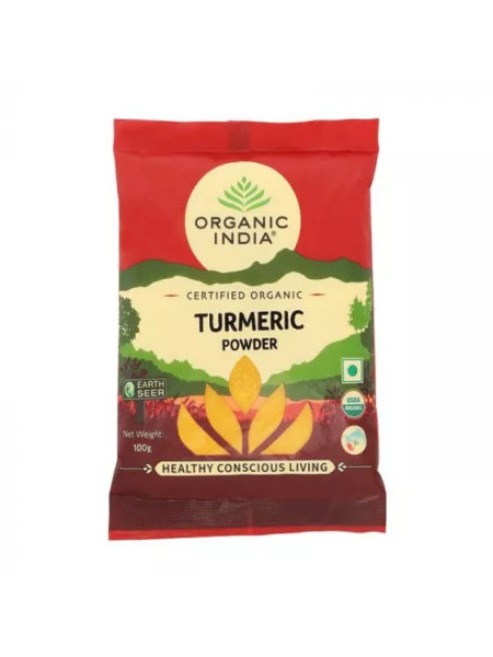 Куркума молотая, 100 г, Органик Индия; Ground turmeric, 100 g, Organic India