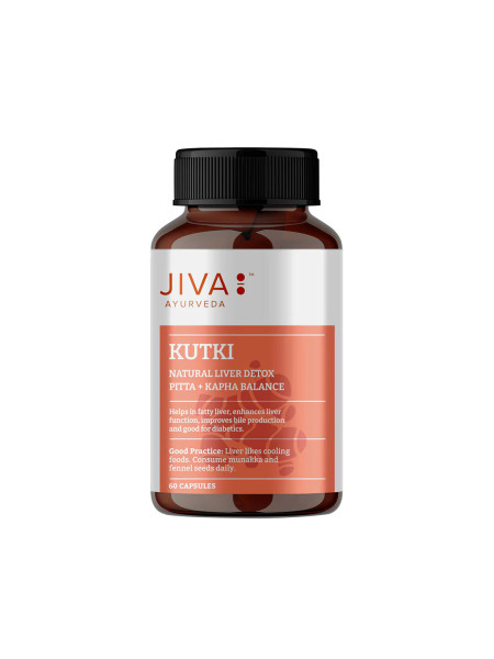 Кутки, гепатопротектор, 60 капсул, Джива Аюрведа; Kutki 60 Capsules, Jiva Ayurveda