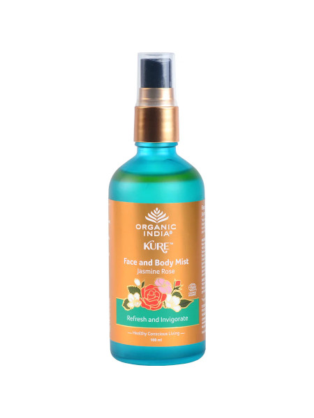 Мист для лица и тела с Жасмином и Розой, 100 мл, Органик Индия; Face and Body Mist with Jasmine and Rose, 100 ml, Organic India