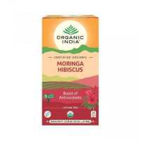 Чай из Моринги и Гибискуса, 25 пакетиков, Органик Индия; Moringa Hibiscus Tea, 25 Tea Bags, Organic India