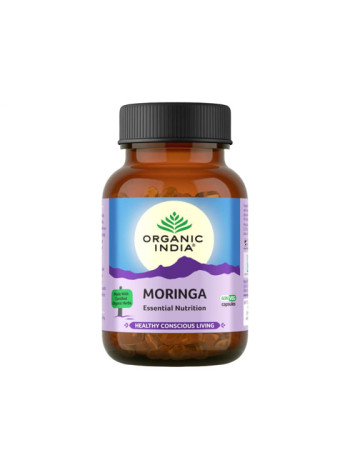 Органическая Моринга от Organic India: 60 капсул витаминов и минералов