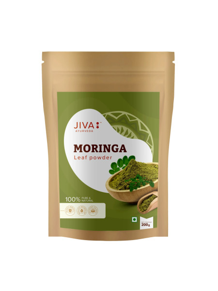 Моринга, природный суперфуд для энергии и иммунитета, 200 г, Джива Аюрведа; Moringa Powder 200 g, Jiva Ayurveda