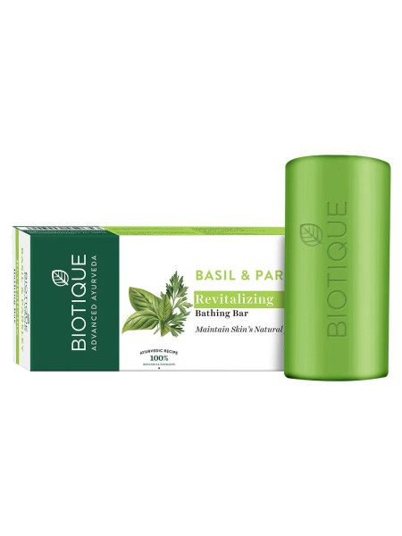 Восстанавливающее мыло, базилик и петрушка, производитель "Биотик", 150 г; BIO BASIL & PARSLEY Revitalizing Bathing Bar, 150 g, Biotique